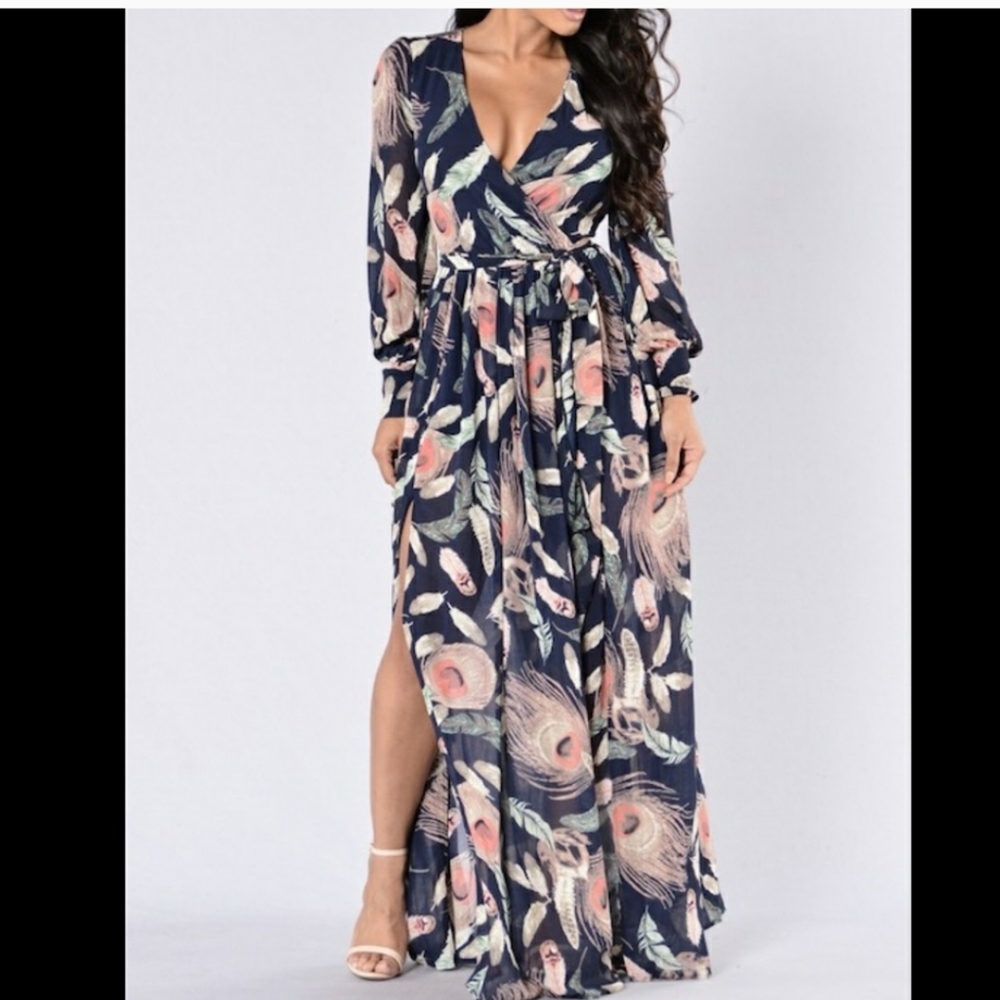 Floral Navy Maxi Dress